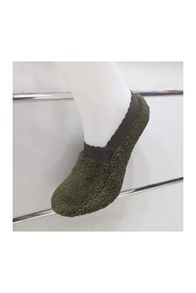Genel Markalar Kadın Peluş Kışlık Babet Patik Çorap Yesil