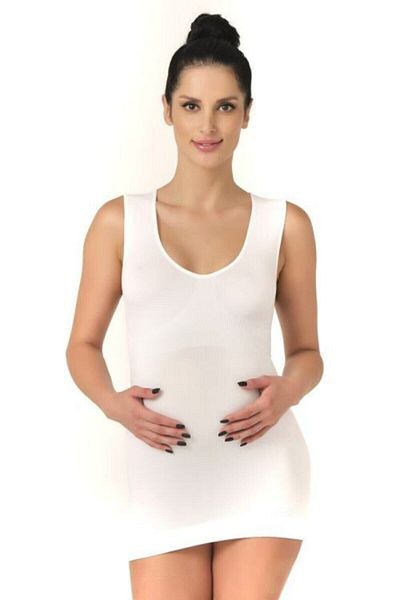 Melek Atölye Tricou alb de maternitate pentru femei, fără sudură, fără sudură 5200