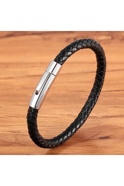 Gogoey Men's Bracelet Genuine Leather New Brown Hand Knitted