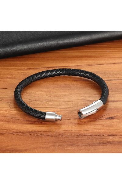 Gogoey Men's Bracelet Genuine Leather New Brown Hand Knitted