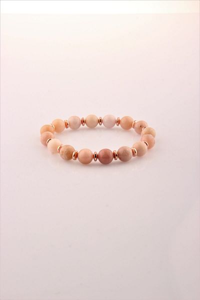 OSMANLI DEĞERLİ TAŞ 9mm Certified Pink Opal Natural Wrist Stone