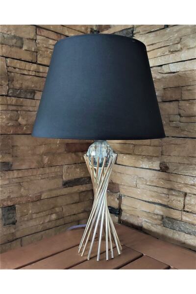 365GUNSERİSONU مصباح طاولة عاكس الضوء من الزجاج الكريستالي ذو الساق المعدنية ...