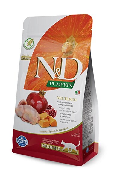 N&D Balkabaklı Bıldırcın Ve Narlı Kısırlaştırılmış Kedi Maması 1.5 Kg