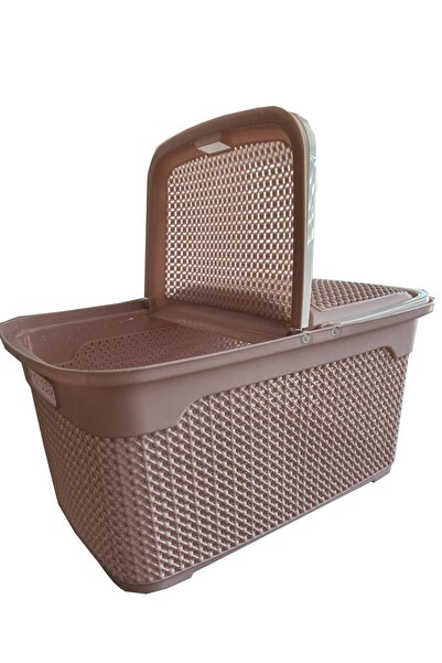 Proff Inci Desen Piknik Sepeti Mor Renk 49x34x25Cm.