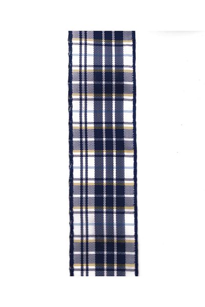 Lora Wedding Χριστουγεννιάτικη κορδέλα 25mm Navy Blue καρό (5 μέτρα)