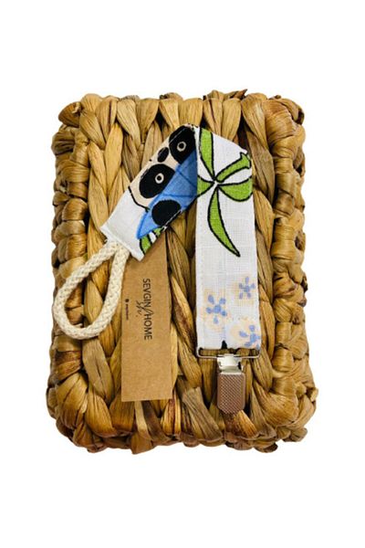 Sevgin Home Muslin Pacifier Strap Blue Panda
