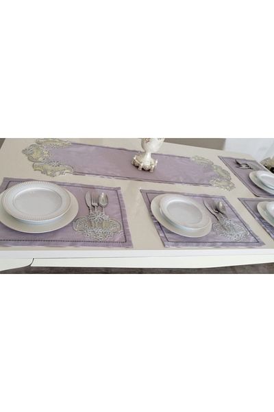 Lady Rio Set de prezentare American Service, Placă de alimentare și Runner. Set de prezentare pentru 8 persoane. Culoare gri-argintiu