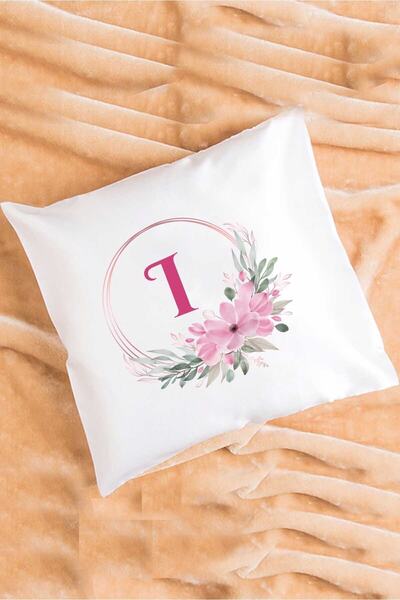 Hedizu Μαξιλάρι με γράμμα M με λουλούδια