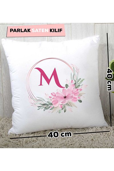 Hedizu Floral Letter M Pillow