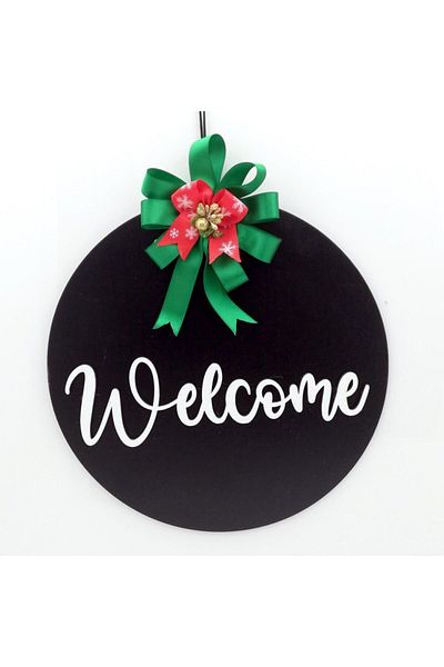 Lora Davet Στολίδι Ξύλινης Πόρτας Welcome - Μαύρο 54236
