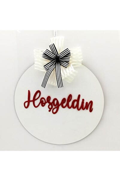 Lora Davet Дерев'яна прикраса для дверей Ласкаво просимо - Біла 54269