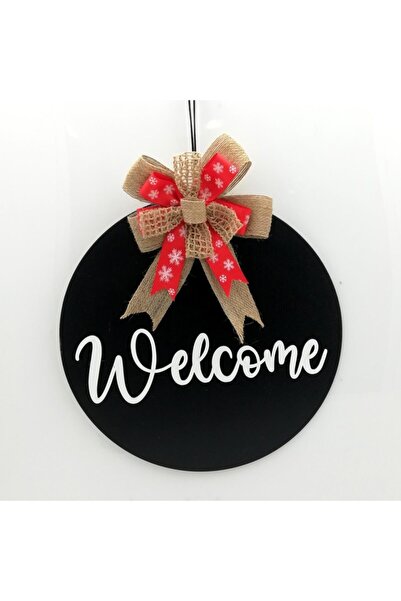 Lora Davet Дерев'яна прикраса для дверей Welcome - Чорна 54238