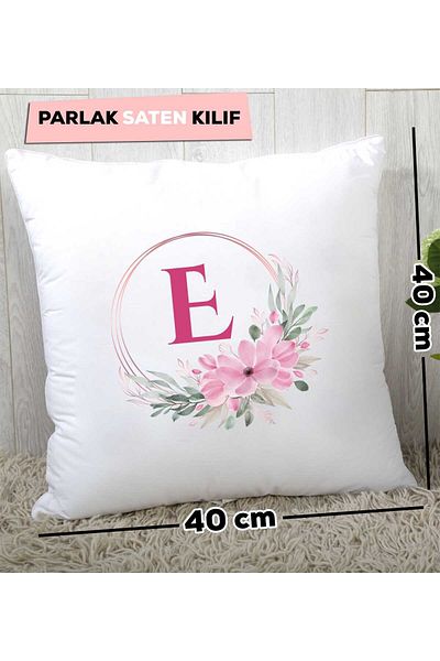 Hedizu Floral Letter E Pillow