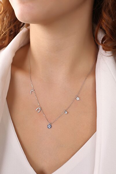 Lia Berto Nazarlı Şans Model 925 Ayar Gümüş Kolye