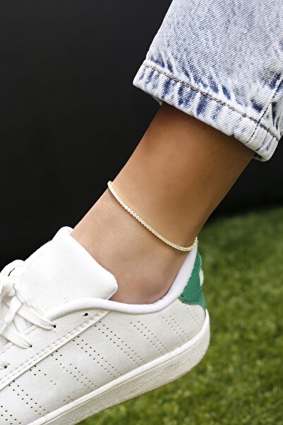 Lia Berto Altın Kaplama 2mm Su Yolu 925 Ayar Gümüş Halhal