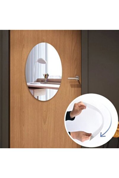 Prestijdijitalbaskı Elips Kırılmaz Pleksi Ayna 1mm - 25x37 Cm Gümüş