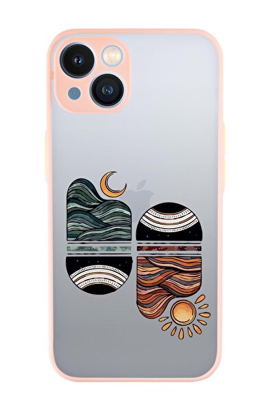 mooodcase Iphone 13 Uyumlu Sunset Wave Desenli Kamera Korumalı Buzlu Şeffaf Lüx Telefon Kılıfı