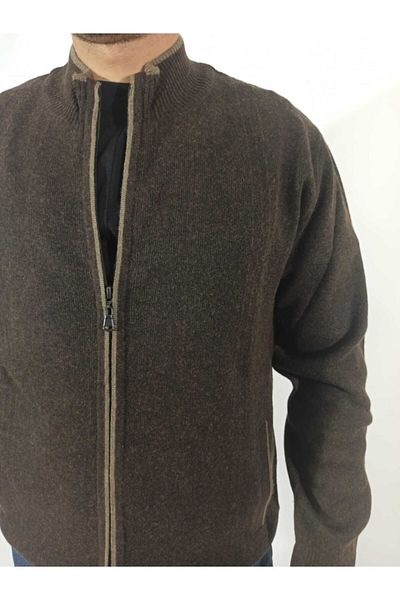 DCN Fire Lamb Wool Zippered Cardigan-6521