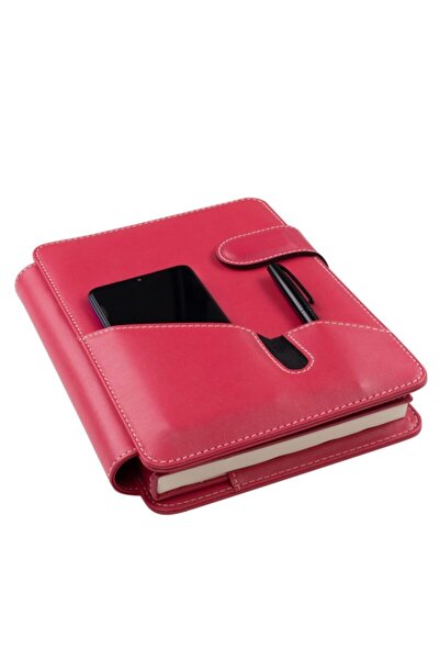 2K Tarihsiz Kareli 17*24 Iç Defterli Telefon Kılıfı Kapaklı Deri Organizer