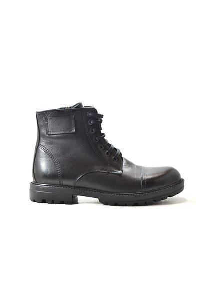 MONOMAN 103 Γνήσιες Δερμάτινες Μαύρες Μπότες με φερμουάρ Ανδρικές Μπότες