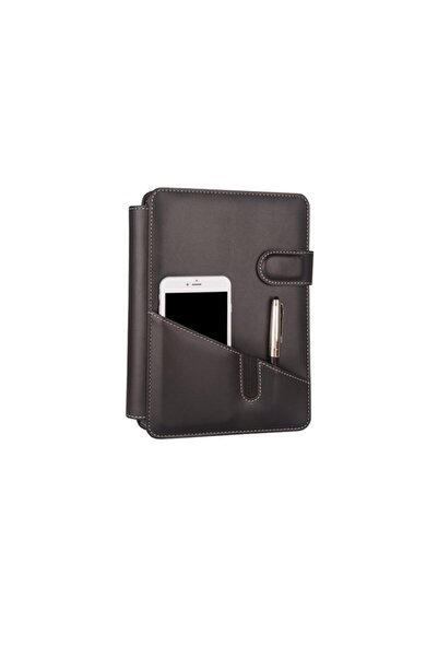 2K Undated Striped 17*24 Leather Organizer with Inner Notebook Phone Case Cover