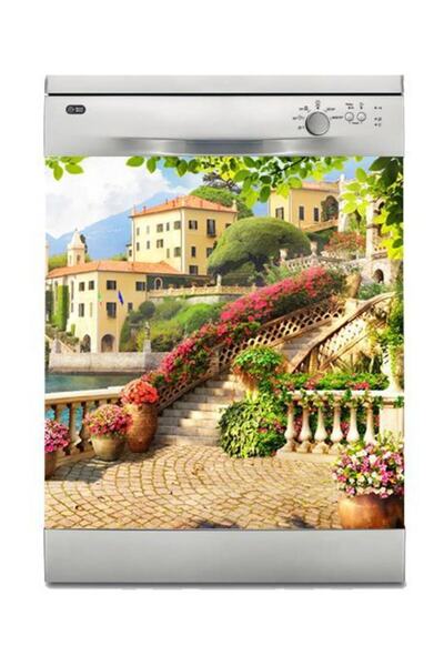 StickerArt Bulaşık Makinesi Sticker Kaplama Beyaz Eşya Kaplama 3d Bahçe Balkon