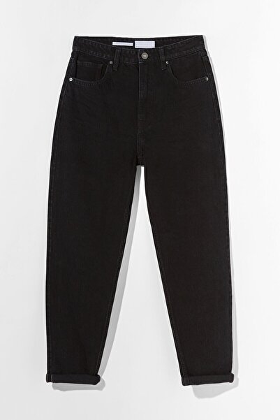 Ramrod Zpátky do školy Černá Wide Fit Lycra Mom Jean