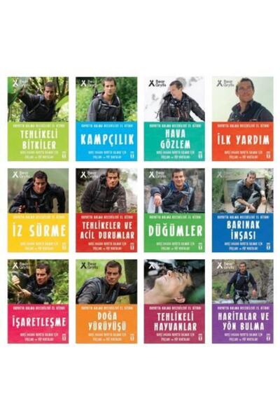 Timaş Yayınları Bear Grylls Hayatta Kalma Becerileri Kamp Kitabı + Doğa Rotası 12 Kitap Set