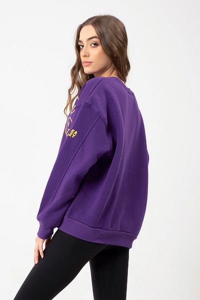 Eazy Co Hanorac supradimensionat unisex violet Eazy Flowers With Smile