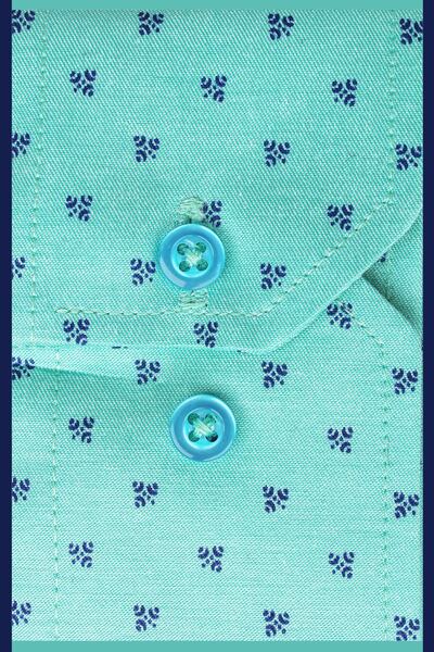 Varetta Ανδρικό μακρυμάνικο πουκάμισο με μονό τσέπη με ψηφιακή εκτύπωση σε ανοιχτό πράσινο χρώμα