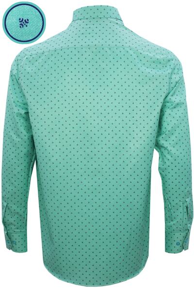 Varetta Ανδρικό μακρυμάνικο πουκάμισο με μονό τσέπη με ψηφιακή εκτύπωση σε ανοιχτό πράσινο χρώμα