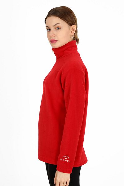 ModaCanel Monel Outdoor Women's Half Zipper Red Fleece