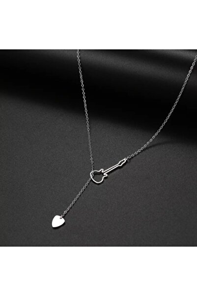 N!da Jewelry 925 Ayar Gümüş Iç Içe Gitar Pena Kolye