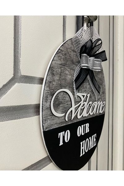 HOBİ55 Στολίδι Πόρτας Ξύλινο Welcome Home 30x30 2022-2