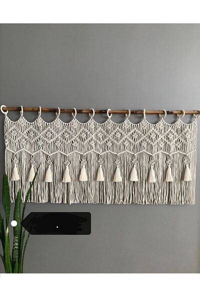 Foksan Deri Το κουρτίνα Macrame κουρτίνα κατασκευάζεται σε προσαρμοσμένο μέγεθος