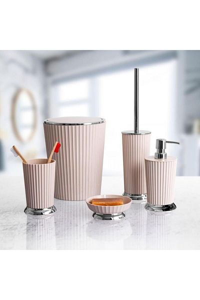 Prima Nova Beige Colored Primanova Nely Chrome Plated Toilet Brush