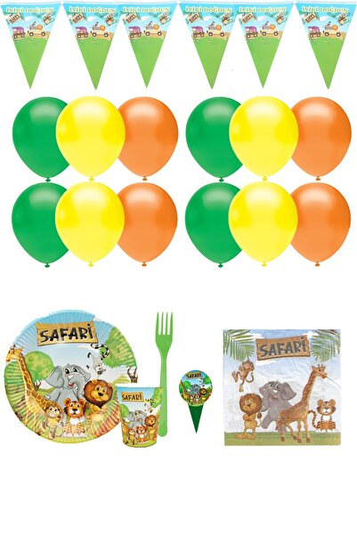 PartylandTR Safari 8 Kişilik Ekonomik Doğum Günü Parti Seti