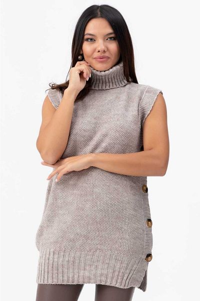 Freeista Women's Mink Side Buttoned Sweater