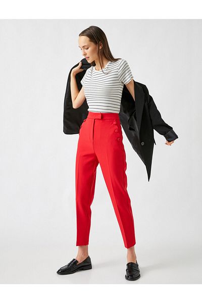 Koton Zippered Capri Trousers