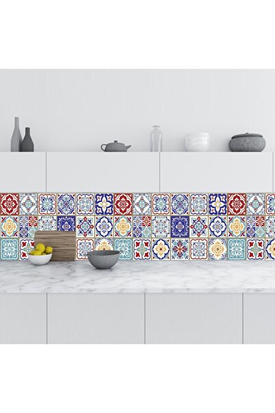 StickerArt Mutfak Tezgah Arası Folyo Fayans Kaplama Folyosu Türk Fayans Desen...