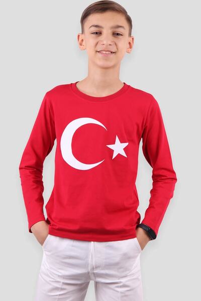 ÖZKAYALAR Боді з довгими рукавами з турецьким прапором