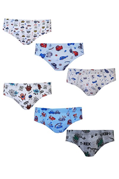 Tutku Lenjerie intimă pentru băiat, chiloți imprimați colorați, pachet de 6