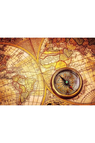 Nova Puzzle Nova 1000 Piece Old World Map and Compass Puzzle Set