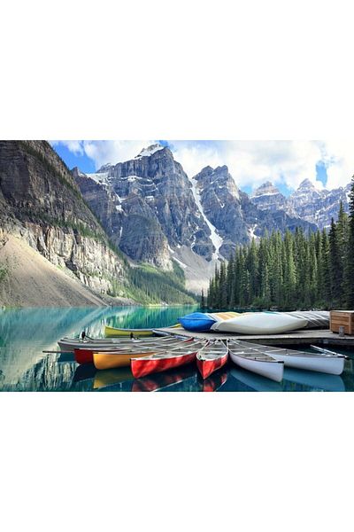 Nova Puzzle Nova 1000 Piece Moraine Lake in Canoes Puzzle