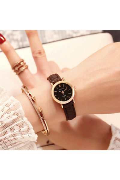 Toz Vintage Aura Brown - Black Round Vintage&retro Clock