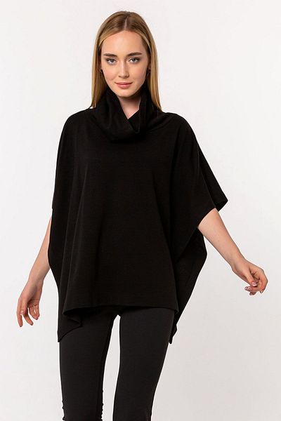 Laranor Μαύρο πλεκτό γιακά Degaje Poncho