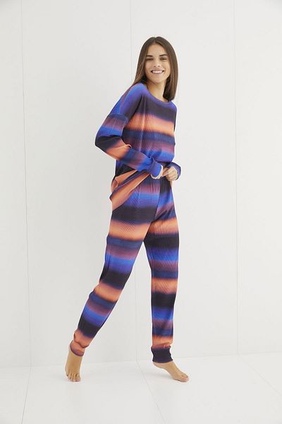 Siyah İnci Set pijama camisole tricotată cu model