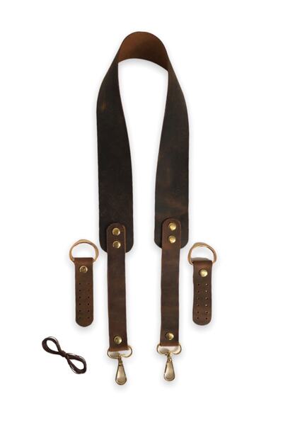 alfa tasarım atölyesi Hakiki Deri Çanta Sapı / Aksesuarlı - Crazy Taba Rengi