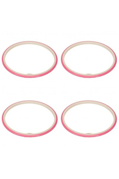 Nurge Пластиковий круглий обруч з гумкою 20 см, 4 штуки, рожевий