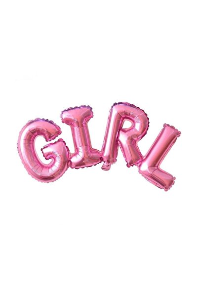 Parti dolabı Pembe Girl Yazılı Folyo Balon